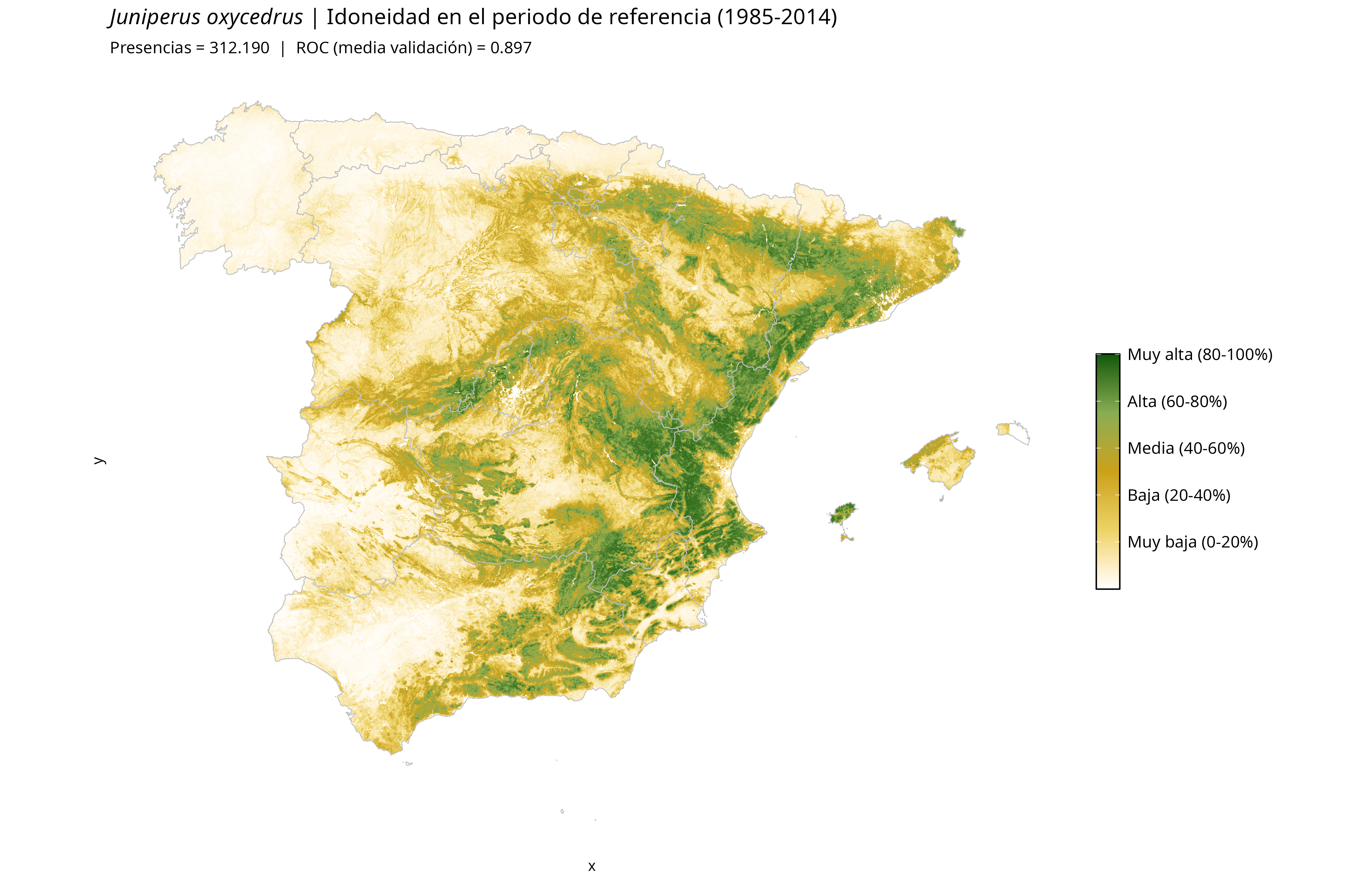 Idoneidad actual · Península Ibérica