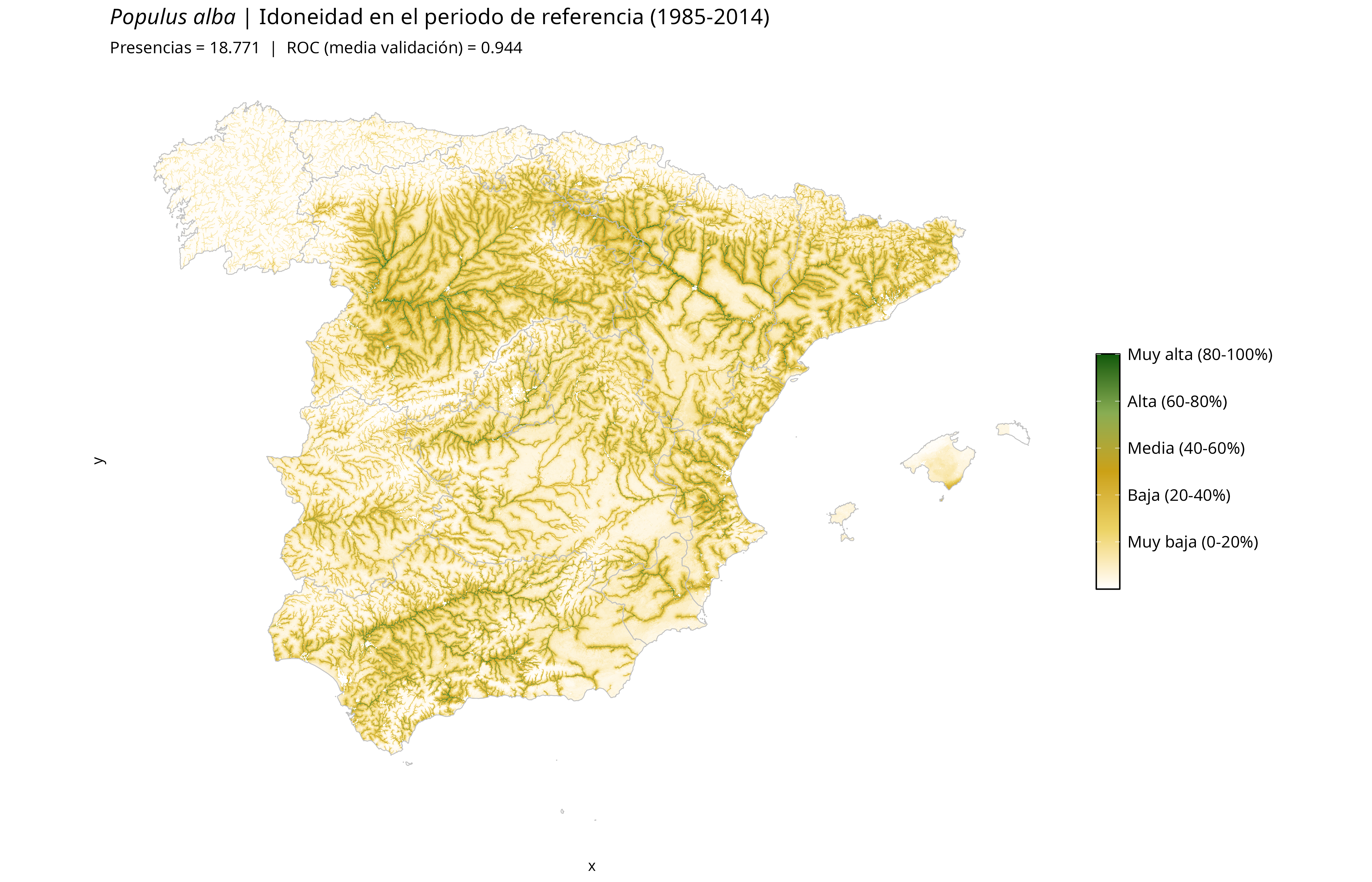 Idoneidad actual · Península Ibérica