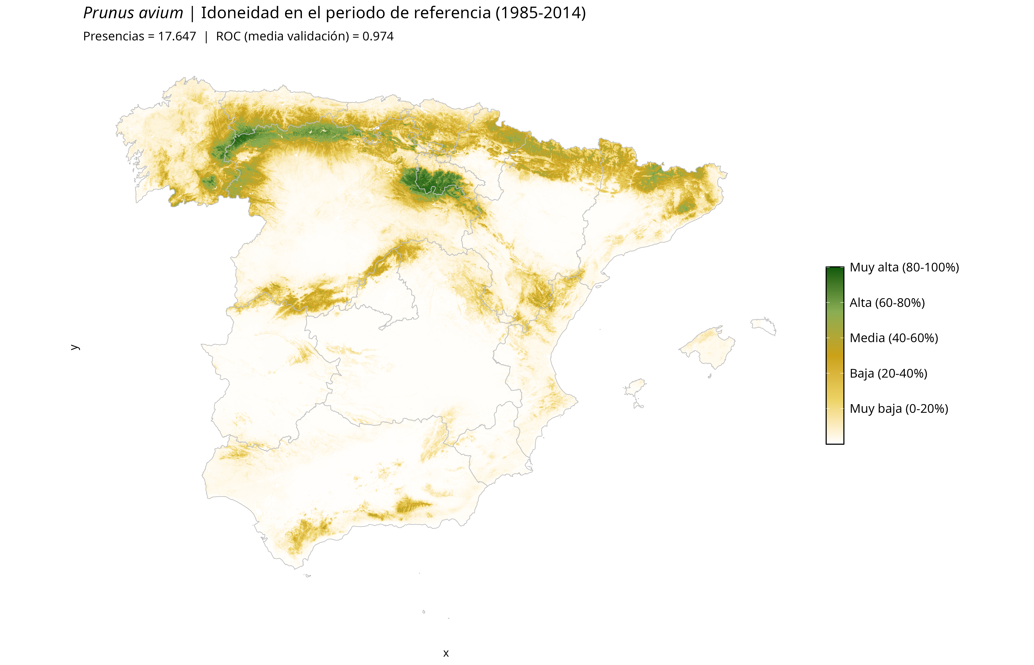 Idoneidad actual · Península Ibérica