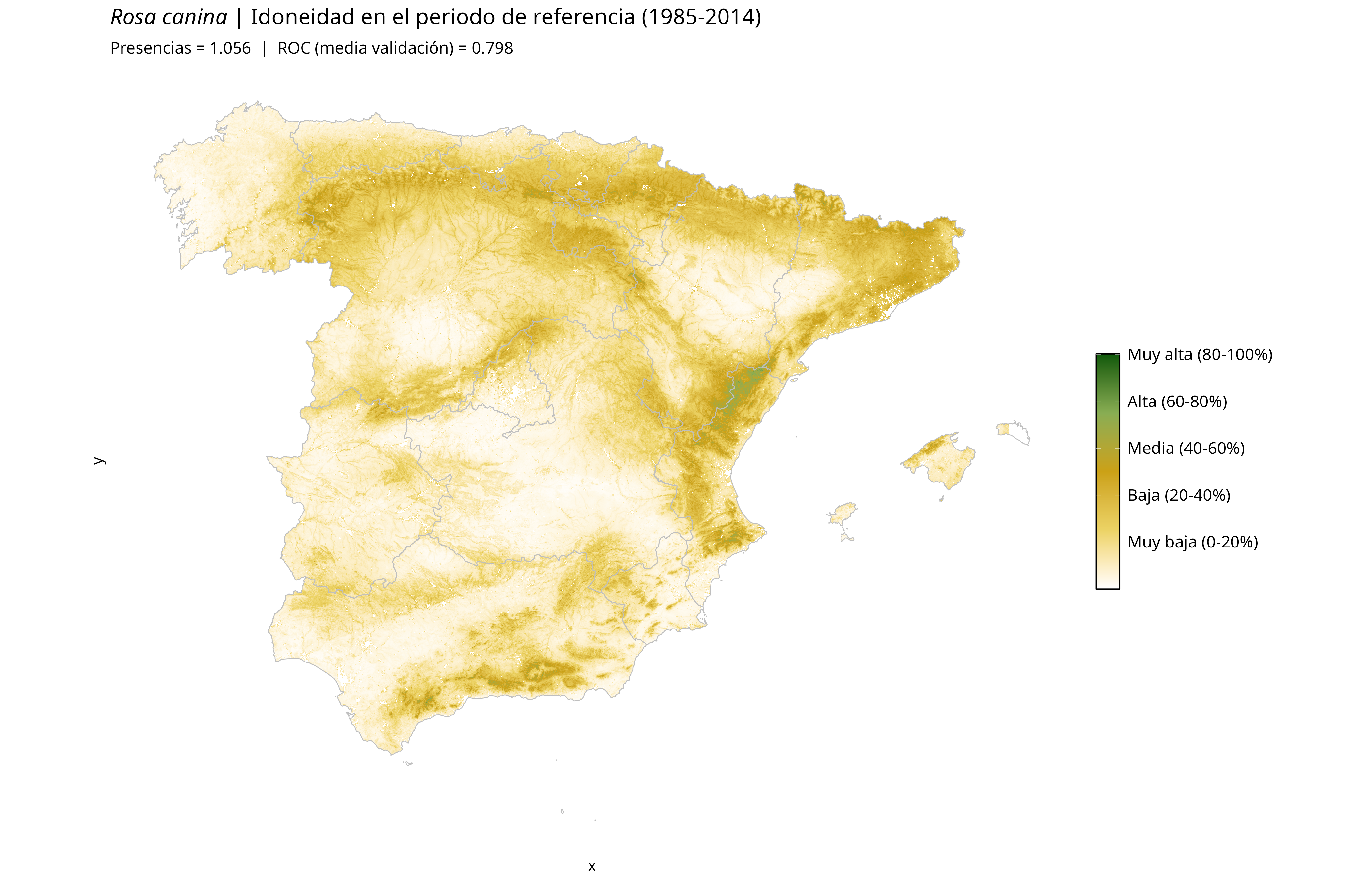 Idoneidad actual · Península Ibérica